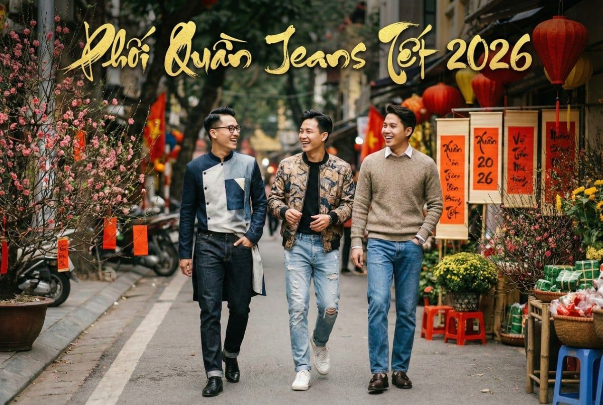 Phối quần jeans Tết 2026: 12 Cách Mặc Lịch Sự Mà Vẫn Thoải Mái