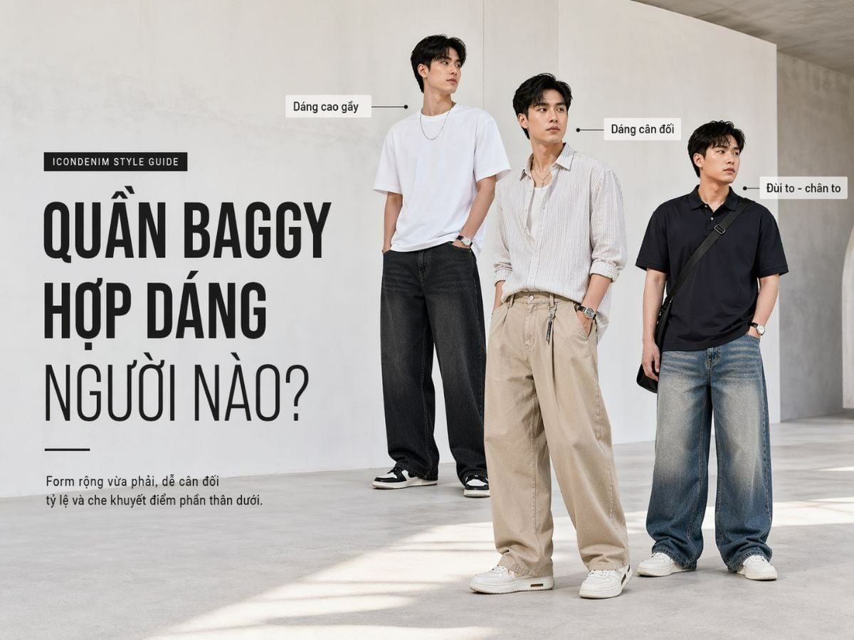 Quần baggy hợp với dáng người nào? Gợi ý phối đồ chuẩn gu