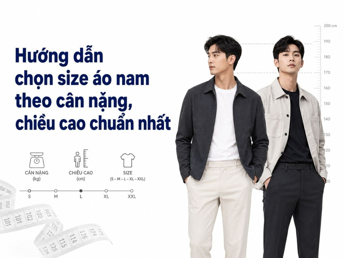 Hướng dẫn chọn size áo nam theo cân nặng, chiều cao chuẩn nhất