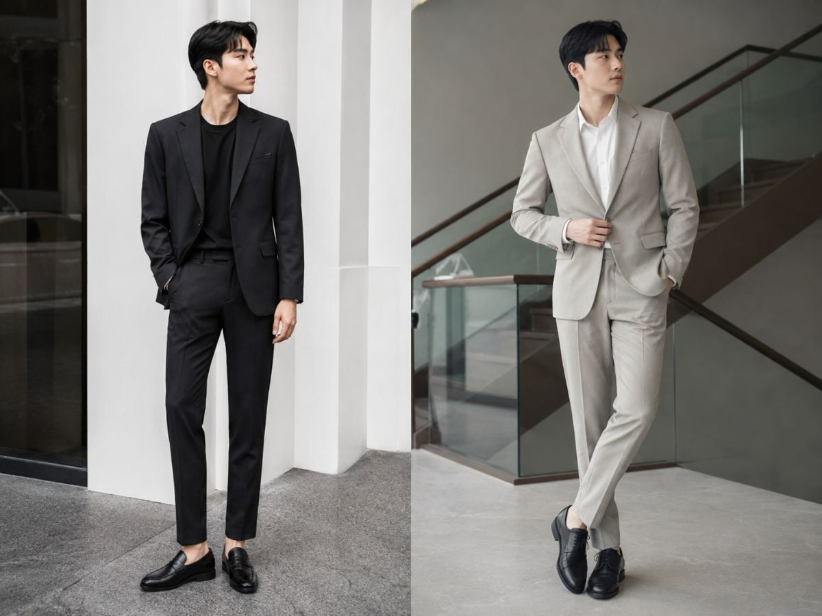 Suit slim fit tạo đường nét hiện đại khi được chọn đúng size