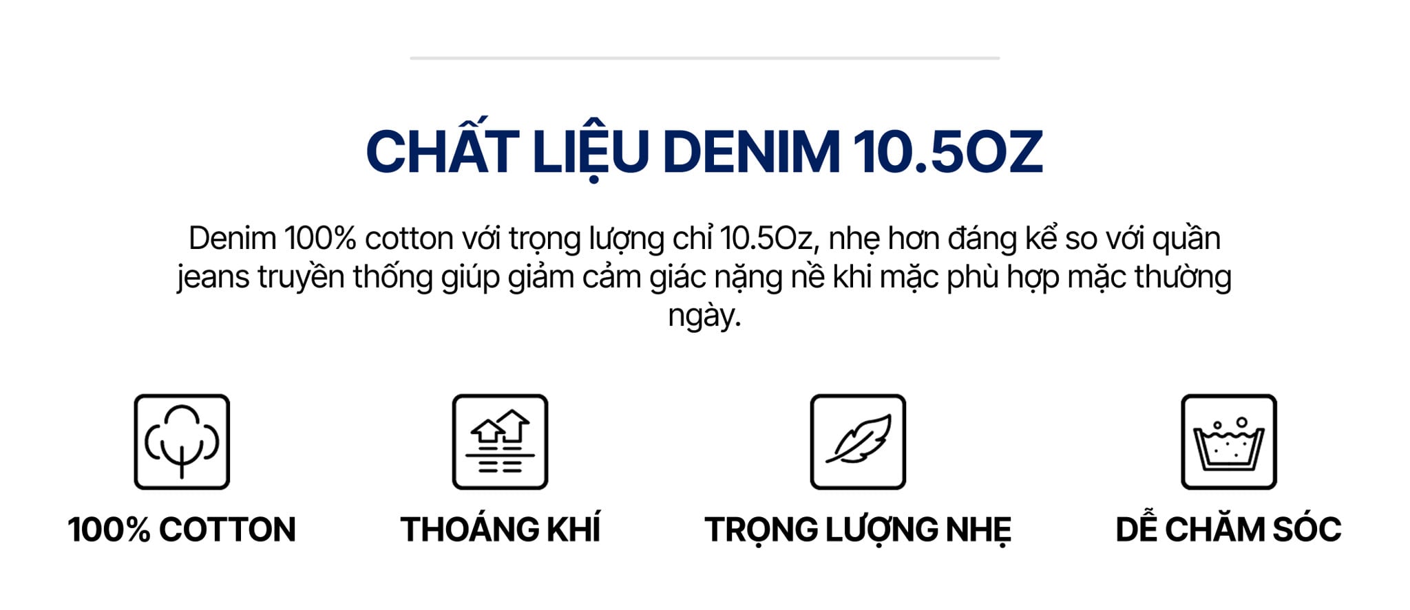Quần Jean Nam Siêu Nhẹ Ống Suông Light Grey ICON105 Form Straight