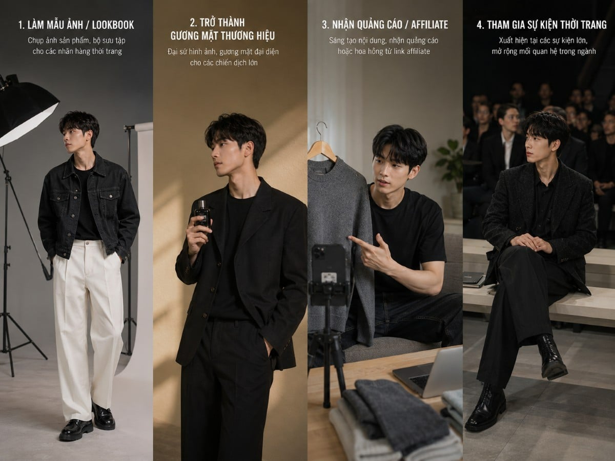 Fashionista nam chụp lookbook, sáng tạo nội dung và hợp tác nhãn hàng