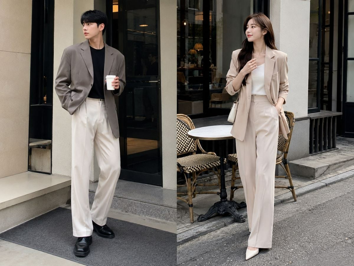 Blazer form rộng cân bằng giữa vẻ lịch sự và sự trẻ trung của K-style