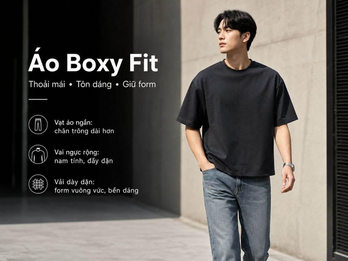 Áo boxy thoải mái, tôn dáng, giữ form