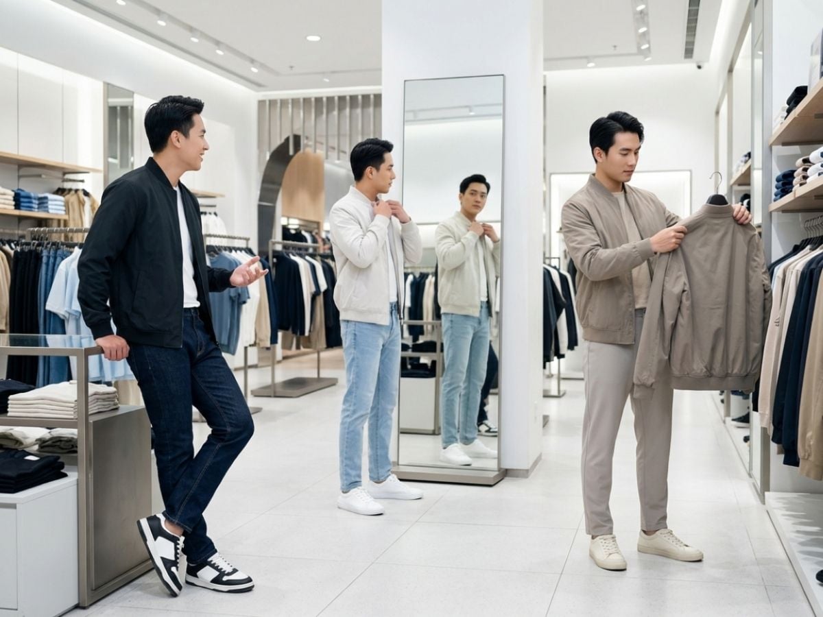 Áo gió dáng bomber trẻ trung, gọn gàng và nam tính