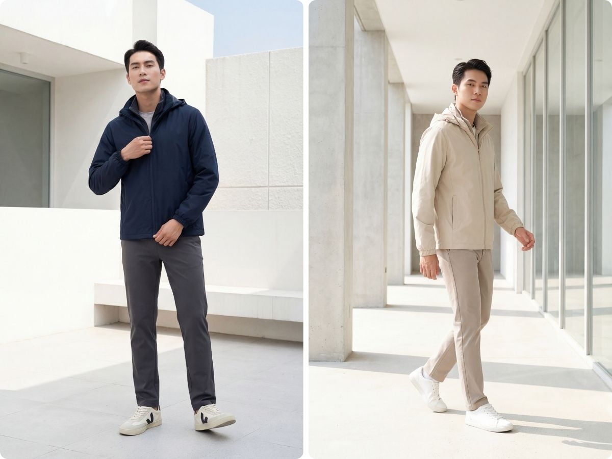 Áo gió hai lớp phù hợp thời tiết mát, nhiều gió