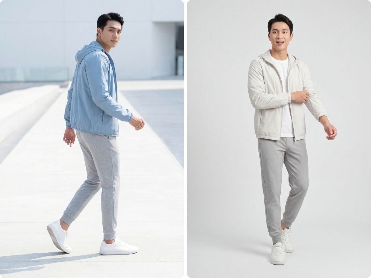 Áo gió phối jogger năng động, khỏe khoắn và gọn