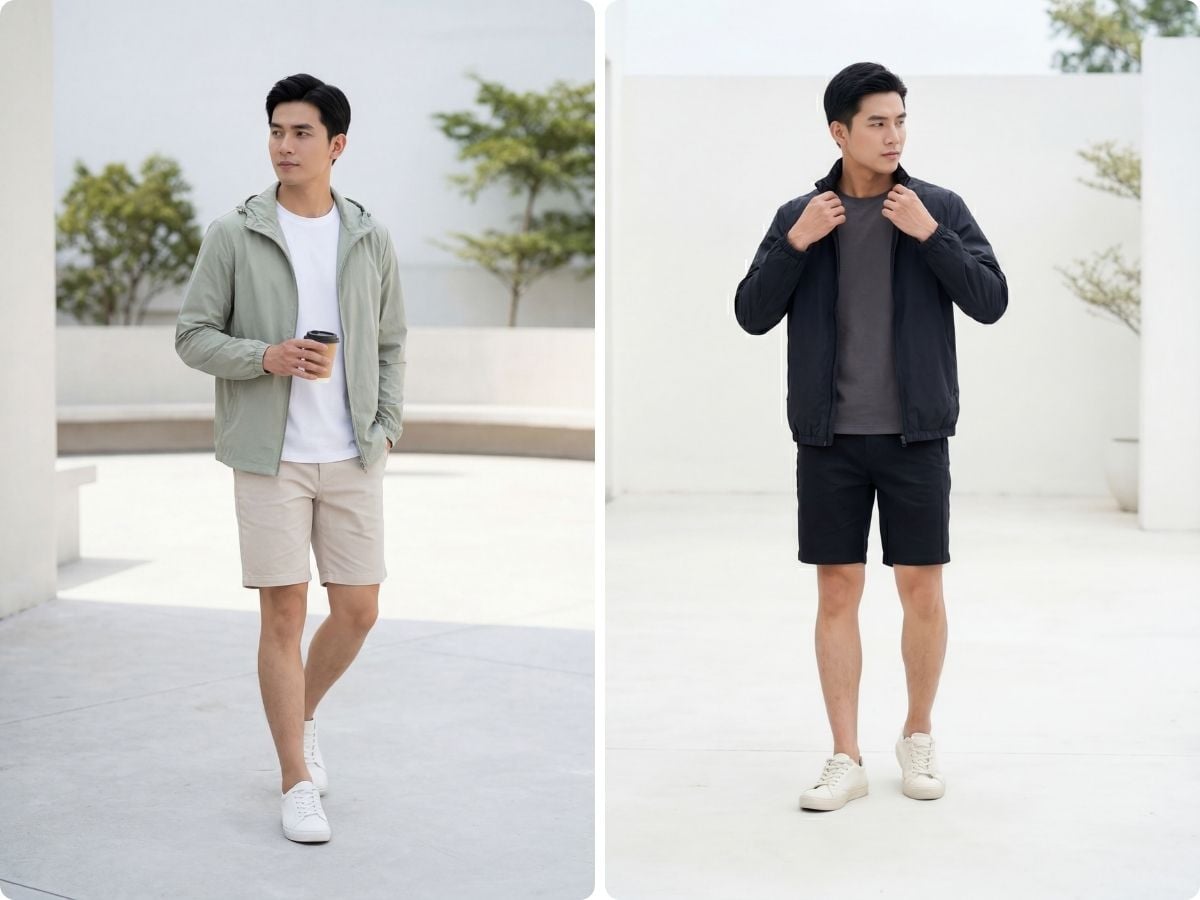 Áo gió phối short thoải mái cho ngày nắng nóng