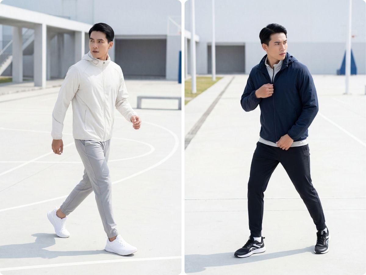 Áo gió thể thao linh hoạt, hợp di chuyển hằng ngày