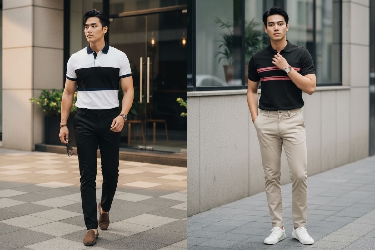 Áo polo form regular linh hoạt, hiện đại, dễ mặc
