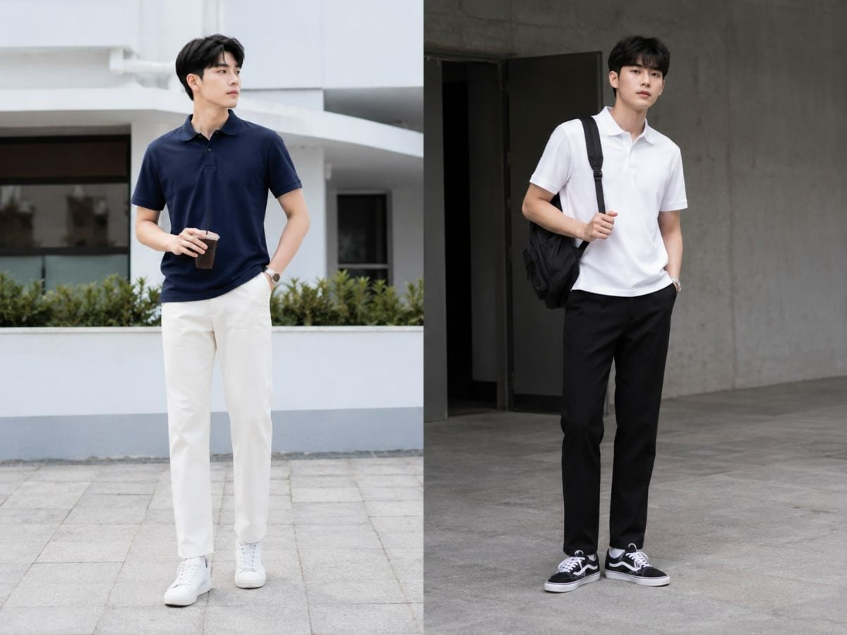 Áo polo form regular phom suông thoải mái