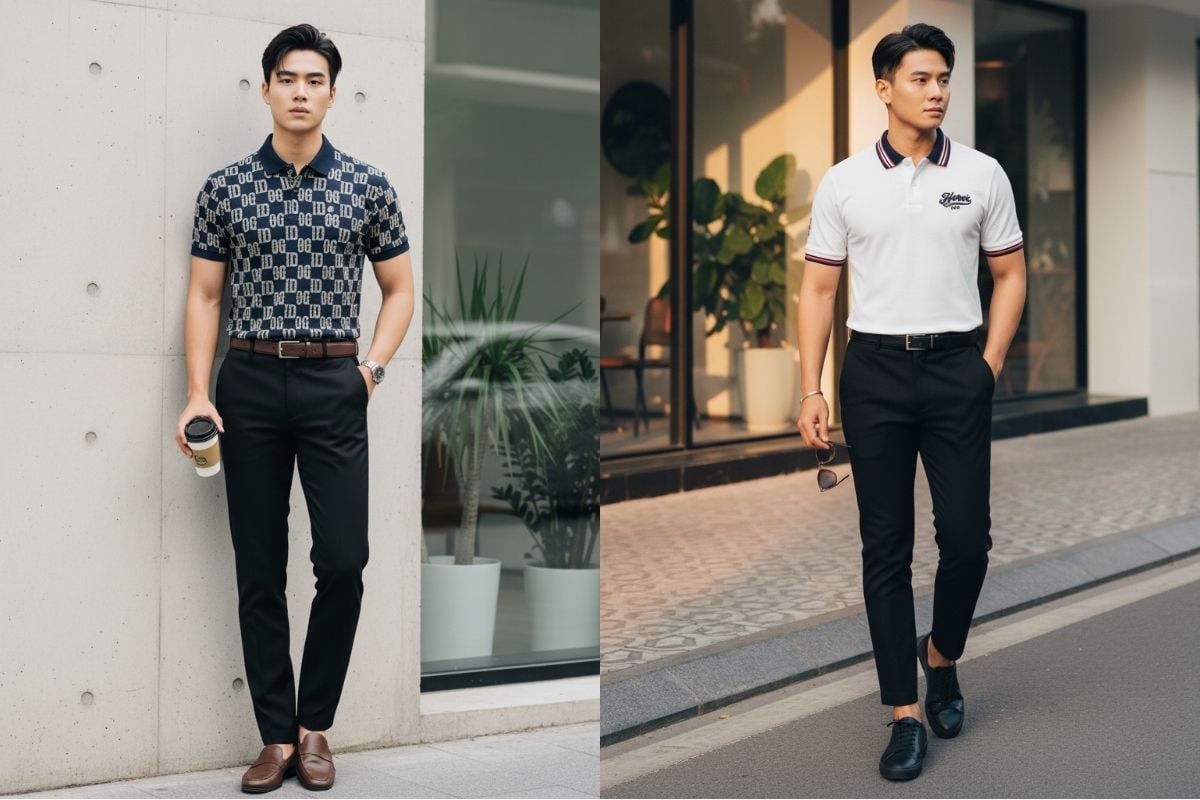 Áo polo họa tiết tự tin thể hiện phong cách