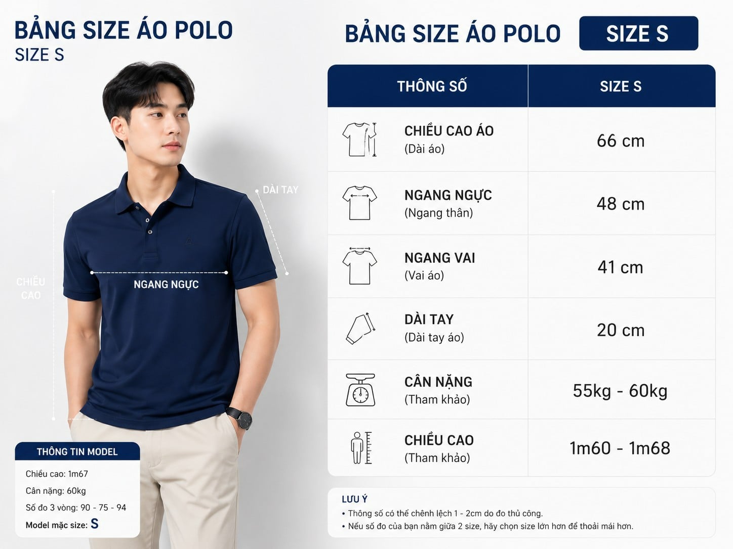 Áo polo size S