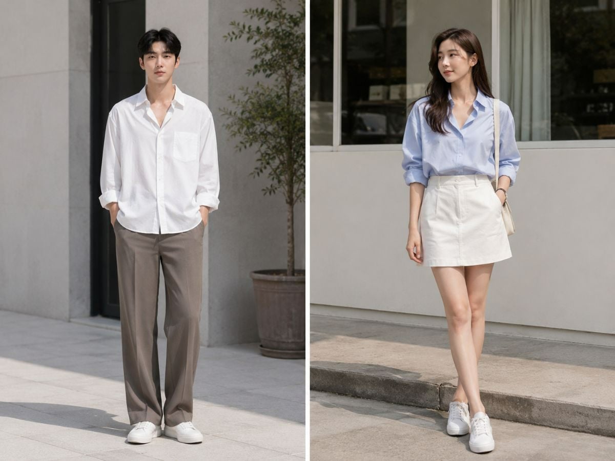 Sơ mi phom relaxed giúp outfit thanh lịch nhưng vẫn giữ cảm giác thoải mái