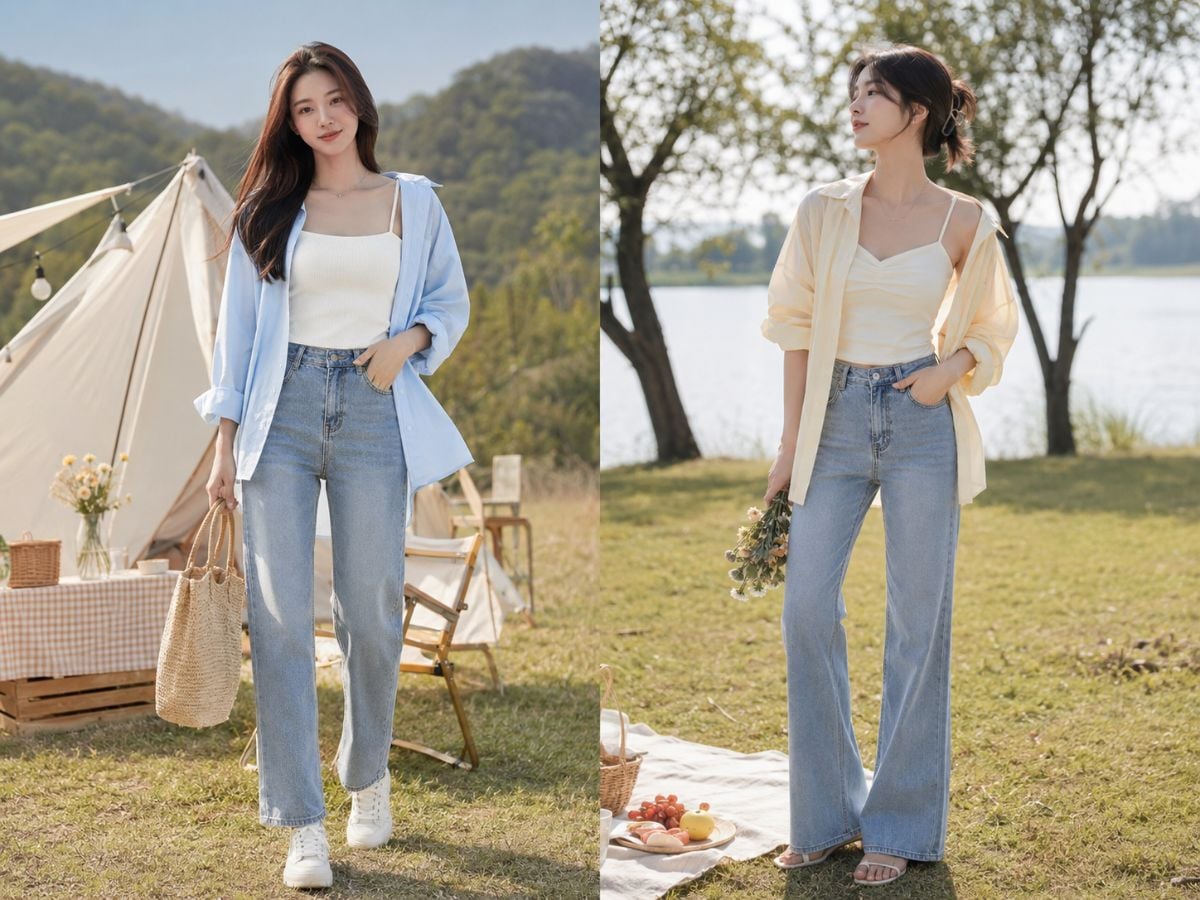 Sơ mi khoác ngoài giúp outfit thêm phóng khoáng trong những ngày Đà Lạt hửng nắng