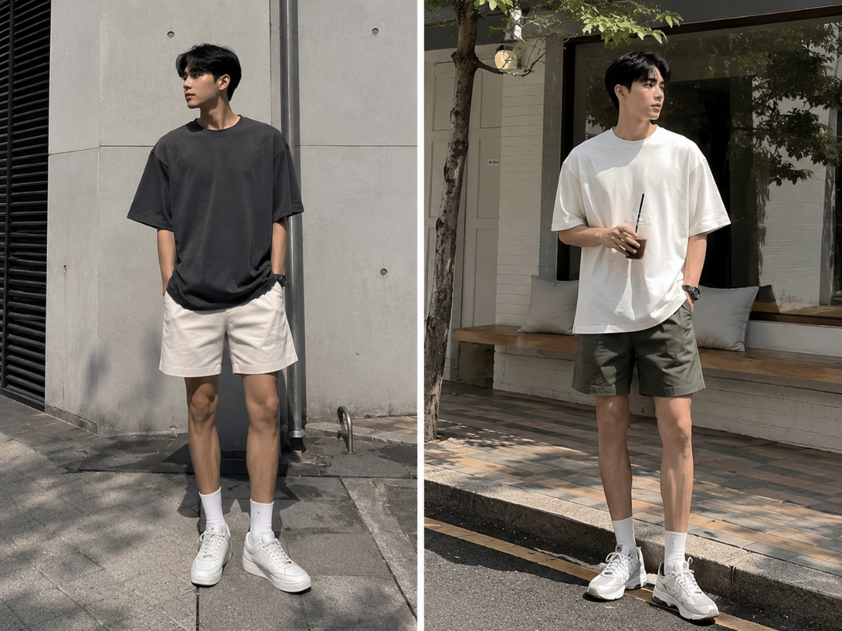 Áo thun oversize phối quần short
