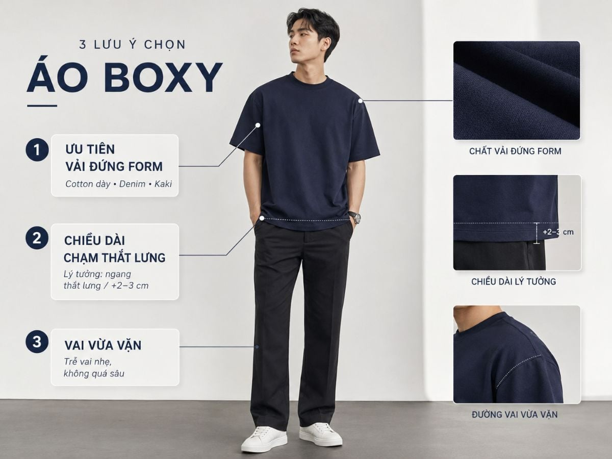 Cách chọn áo thun form boxy