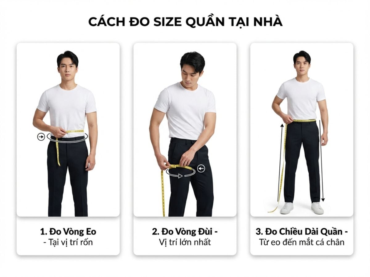 Cách đo quần tây nam tại nhà