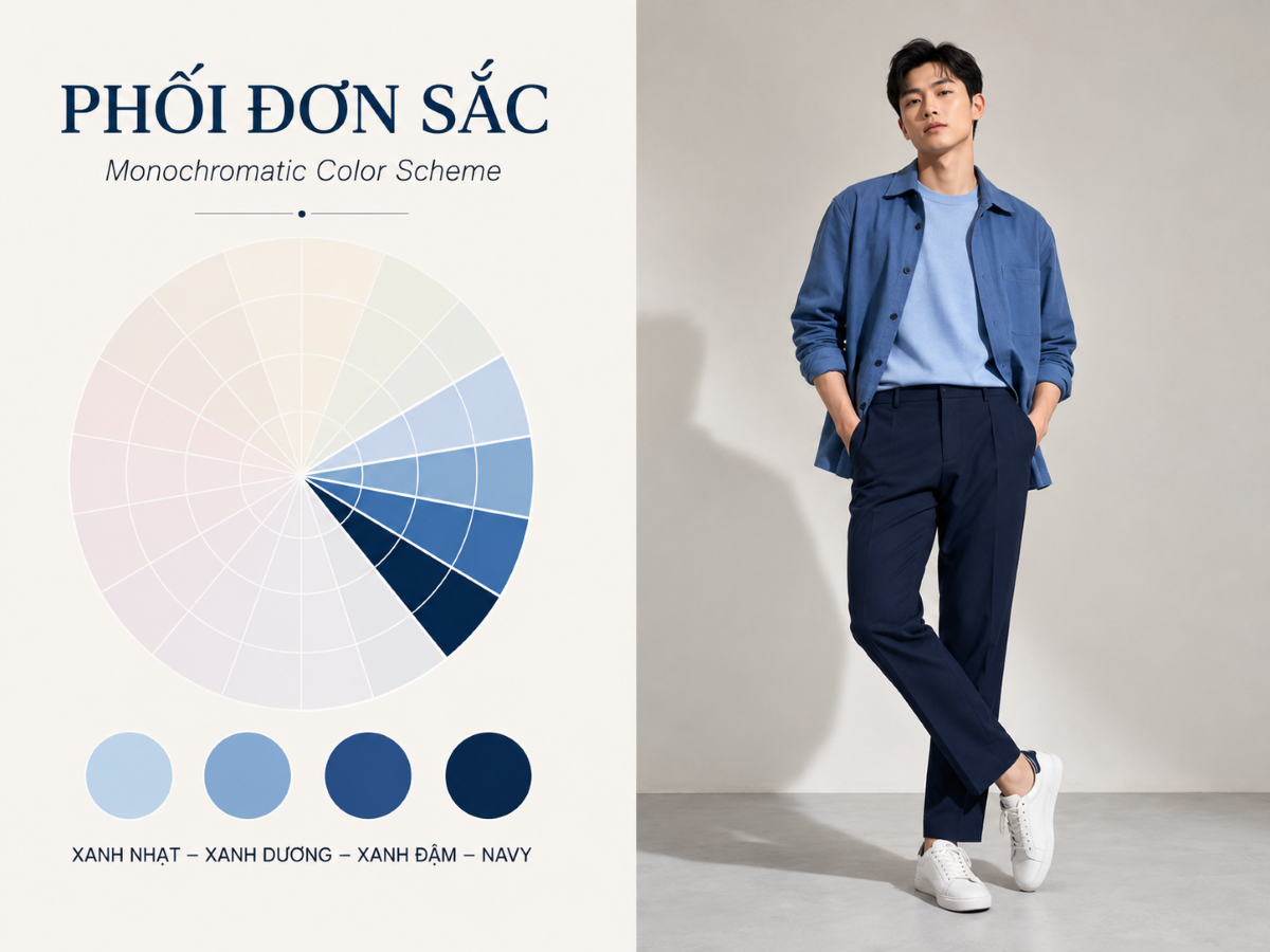Cách phối màu đơn sắc