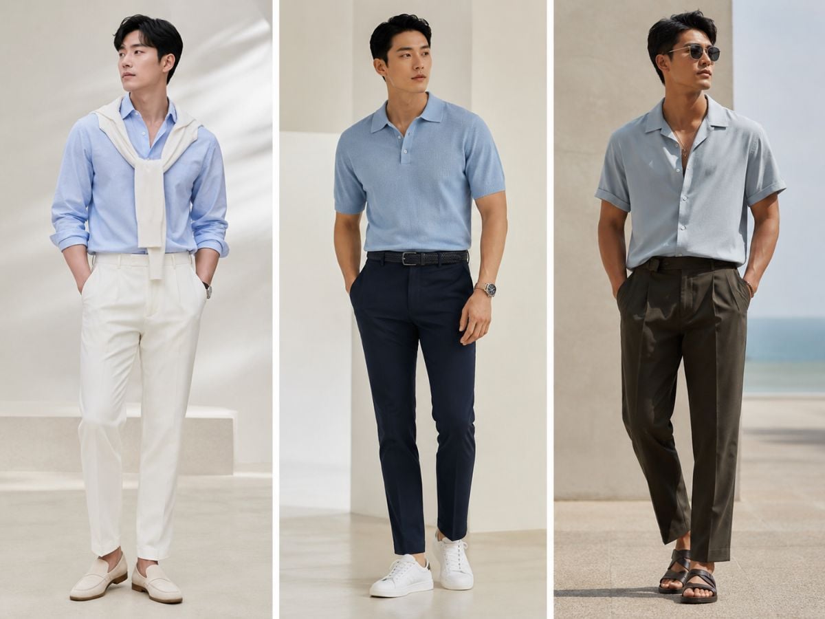 Chọn đúng sắc độ xanh giúp outfit hài hòa với tone da hơn