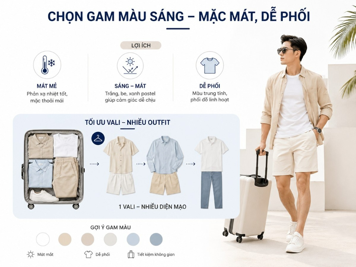Chọn màu outfit phù hợp mùa hè