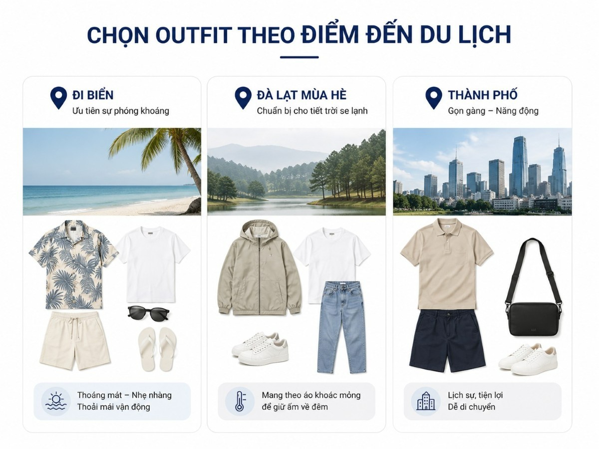 Chọn outfit phù hợp với điểm đến