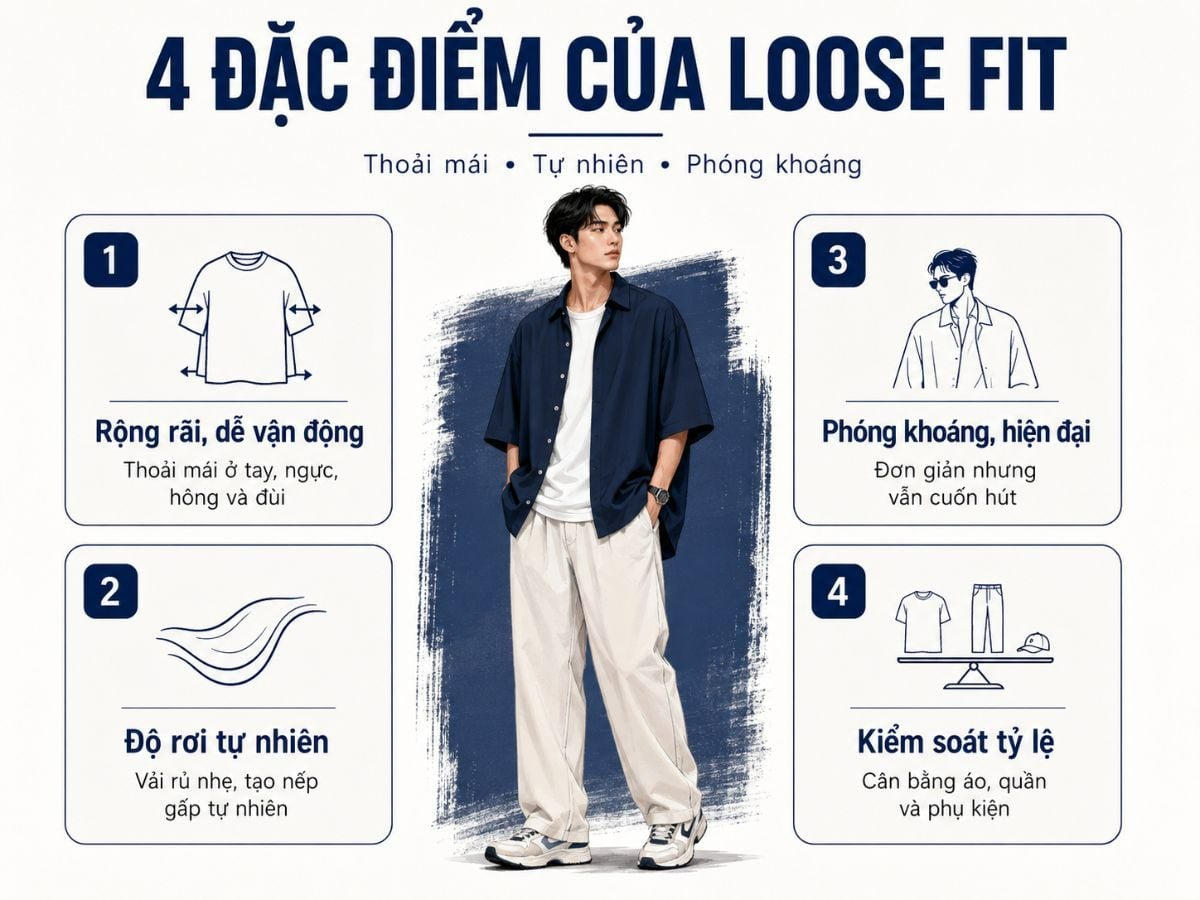 4 đặc điểm của form loose fit