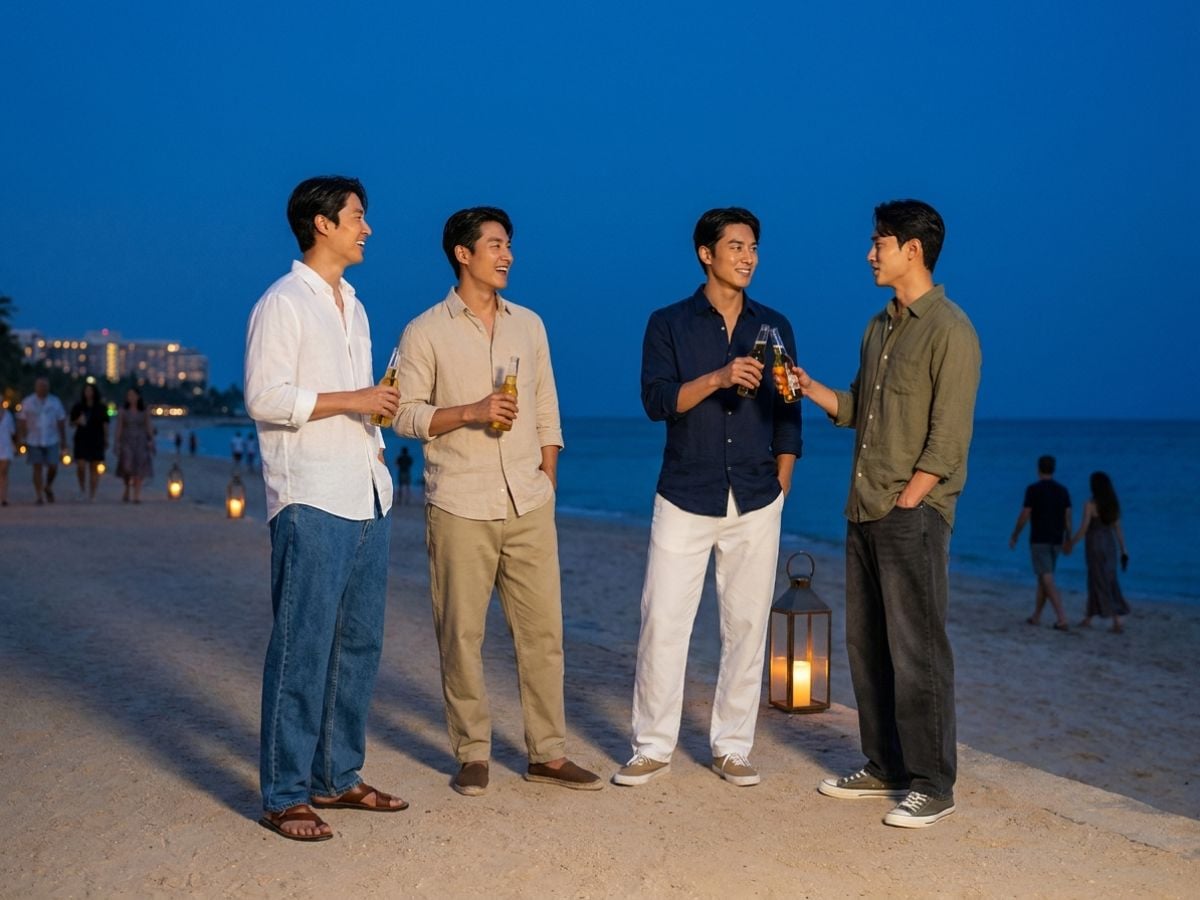 Layer sơ mi linen mỏng hợp những buổi dạo biển về đêm