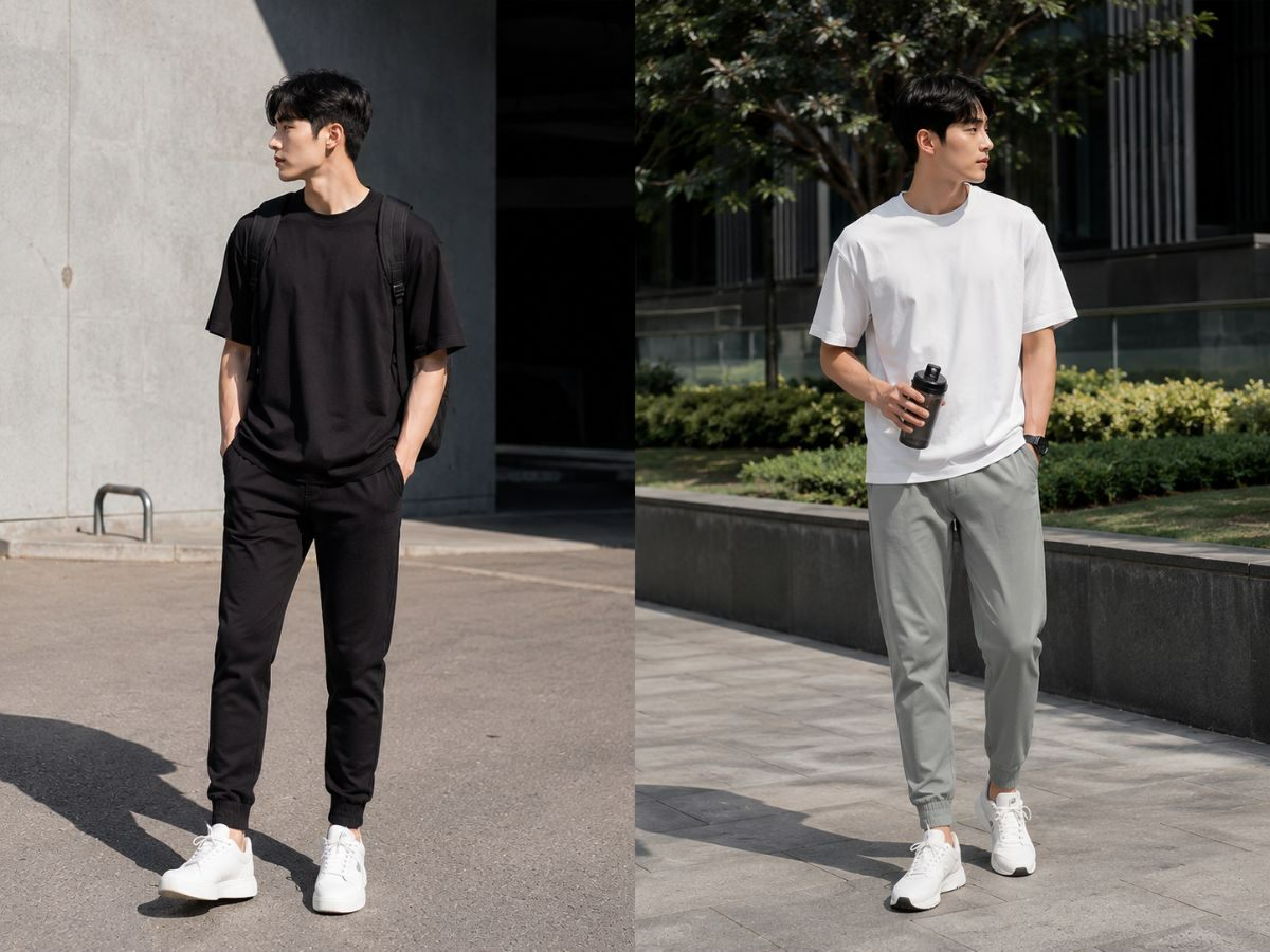 Quần jogger phối áo thun form rộng phong cách sporty-chic