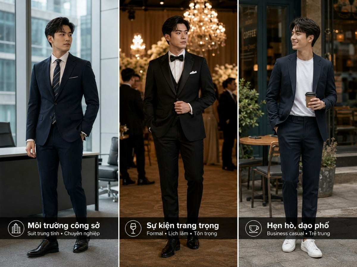 Hoàn cảnh mặc suit thích hợp