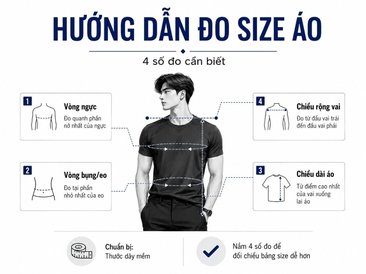 Hướng dẫn đo size áo