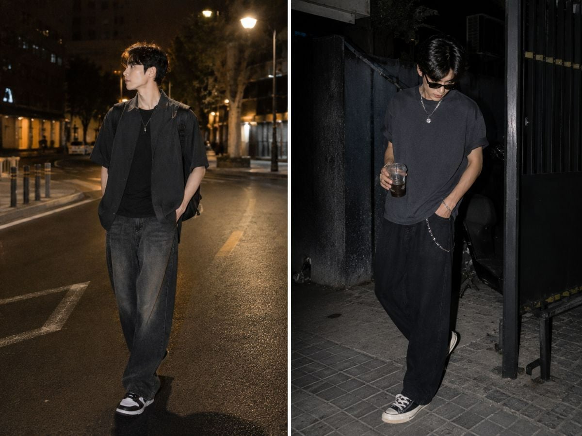 Chụp OOTD ban đêm bằng flash trực diện