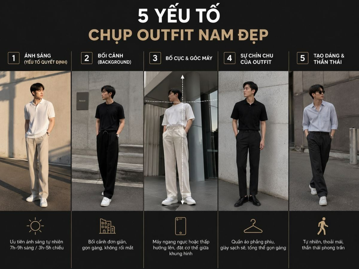 Năm yếu tố giúp ảnh OOTD rõ trang phục và cân đối