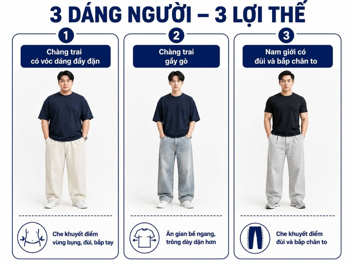 Form Loose fit che khuyết điểm cực tốt