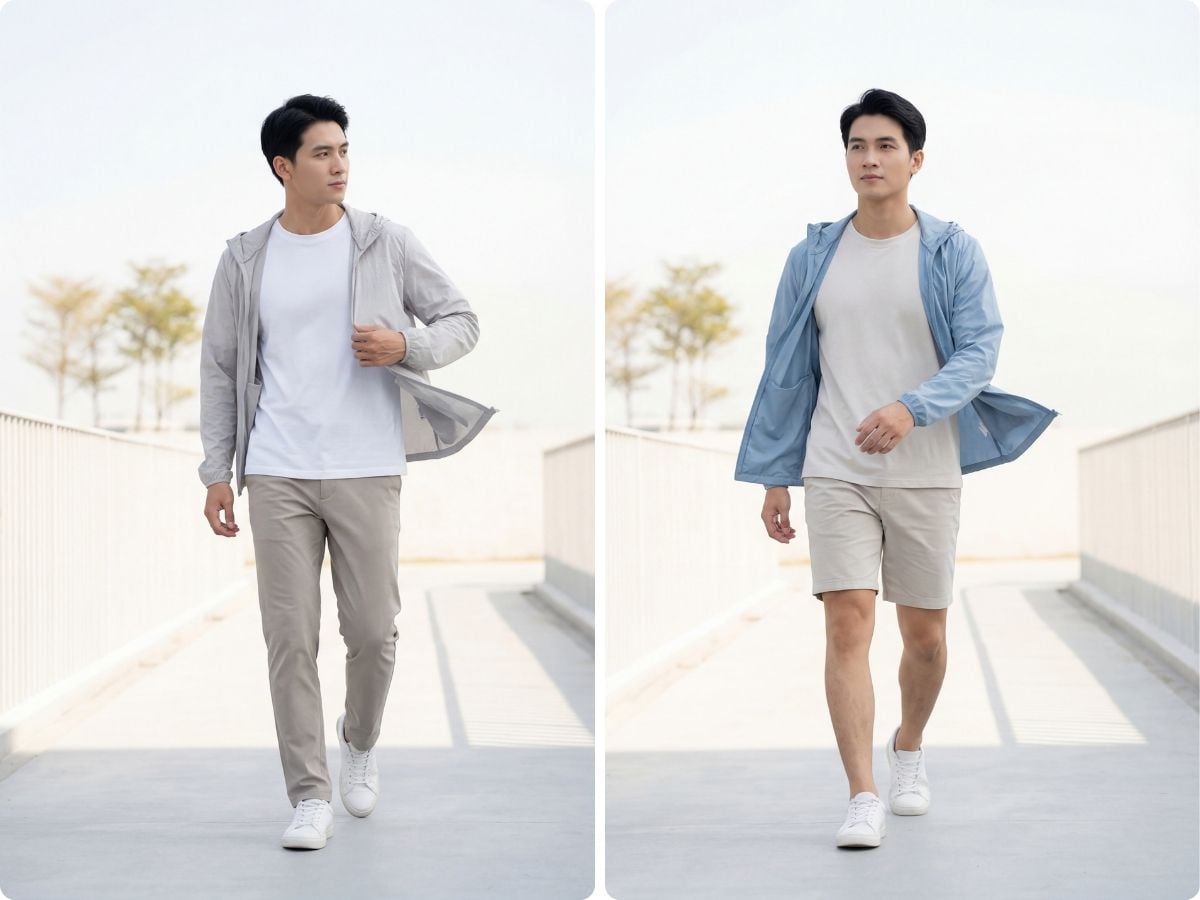 Mẫu áo khoác gió nhẹ nam