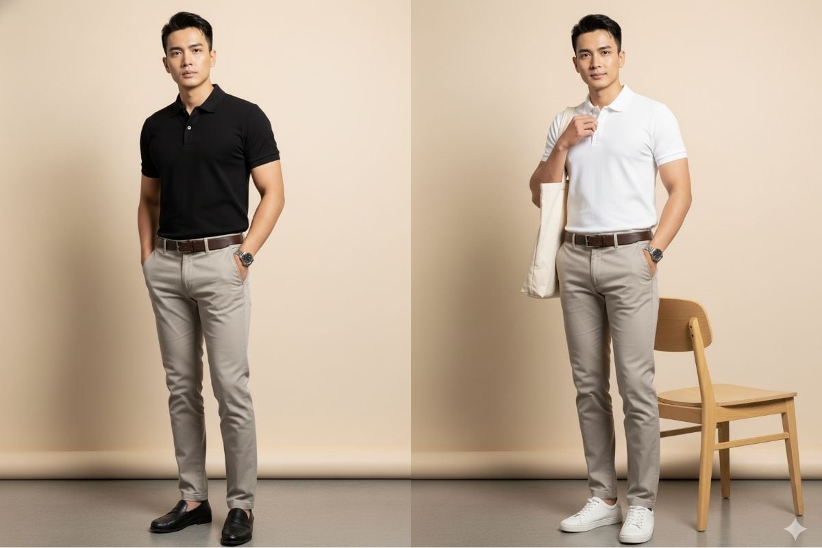 Mẫu áo polo Slim-Fit tạo vẻ ngoài chuyên nghiệp, hiện đại
