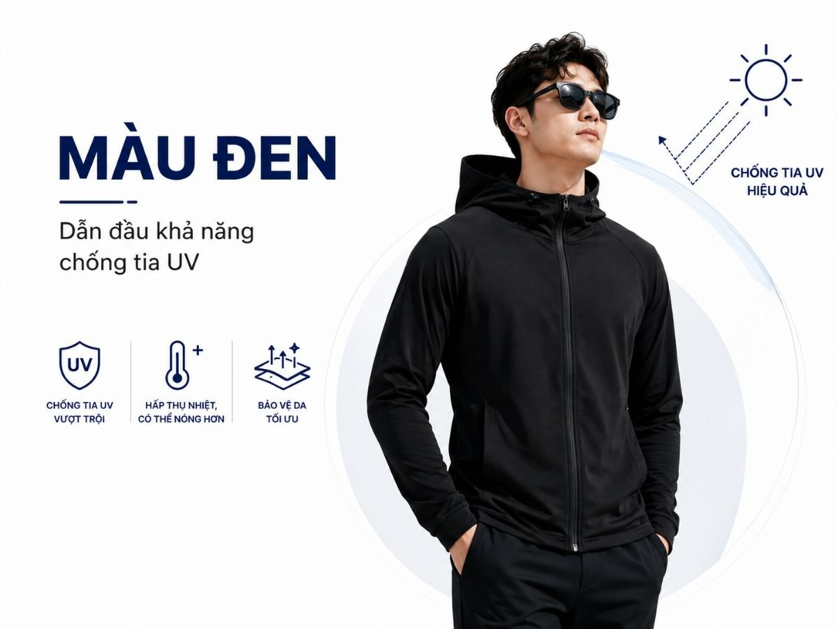 Màu đen chống nắng tốt nhất nhưng người mặc sẽ cảm thấy nóng hơn