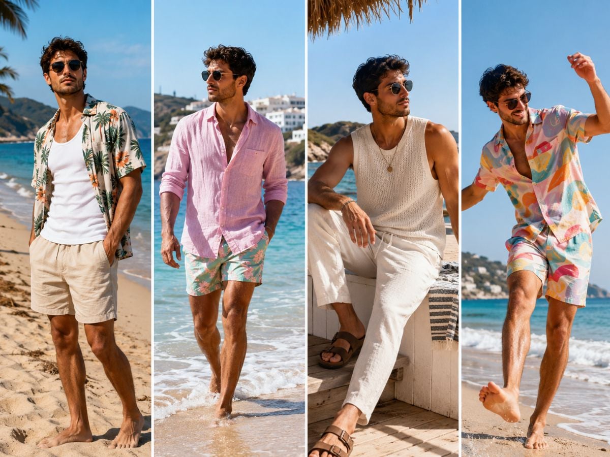 Màu sắc mùa hè giúp outfit nổi bật hơn giữa biển xanh, cát trắng