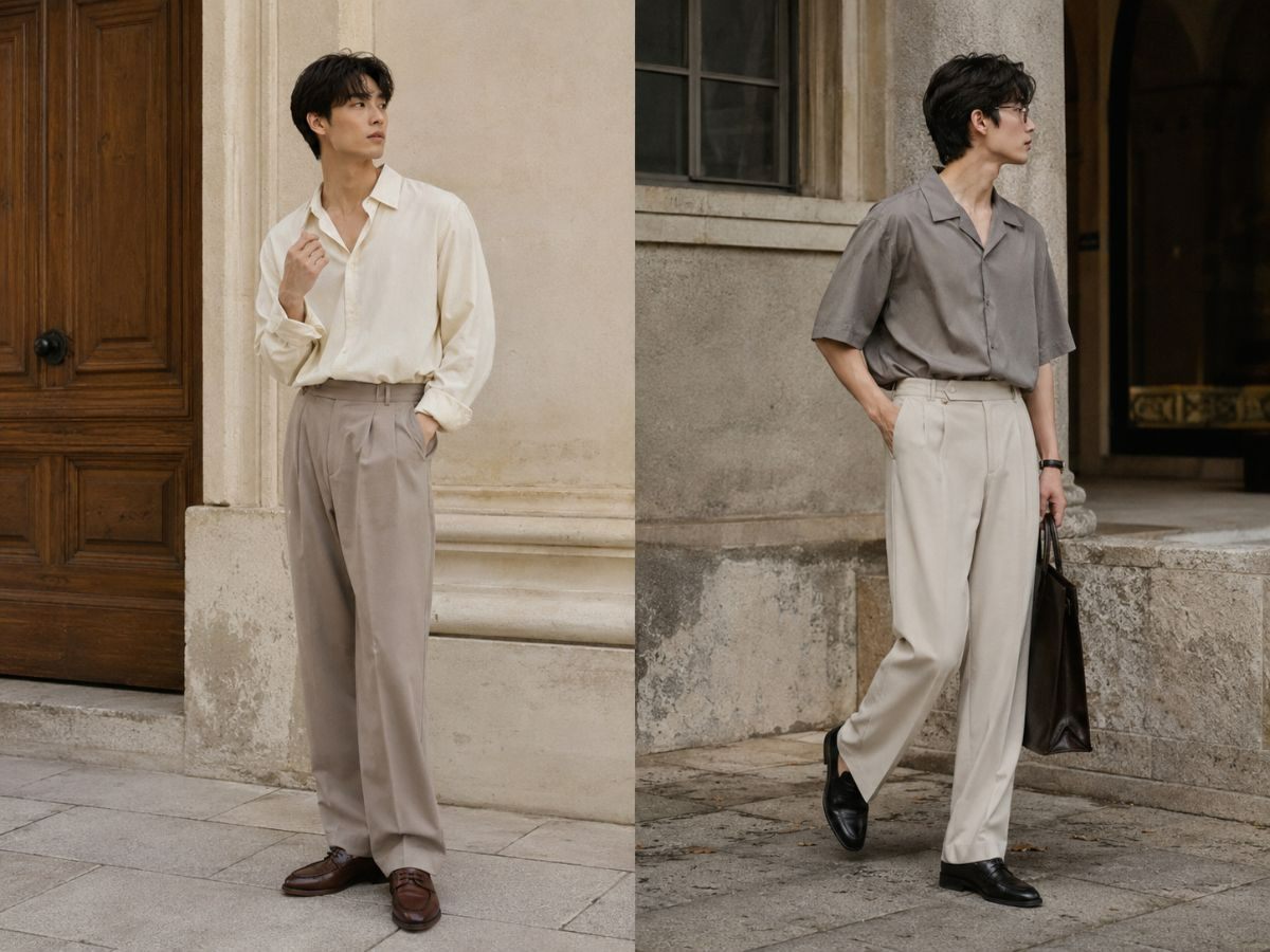 Sơ mi loose fit phối quần tây ly