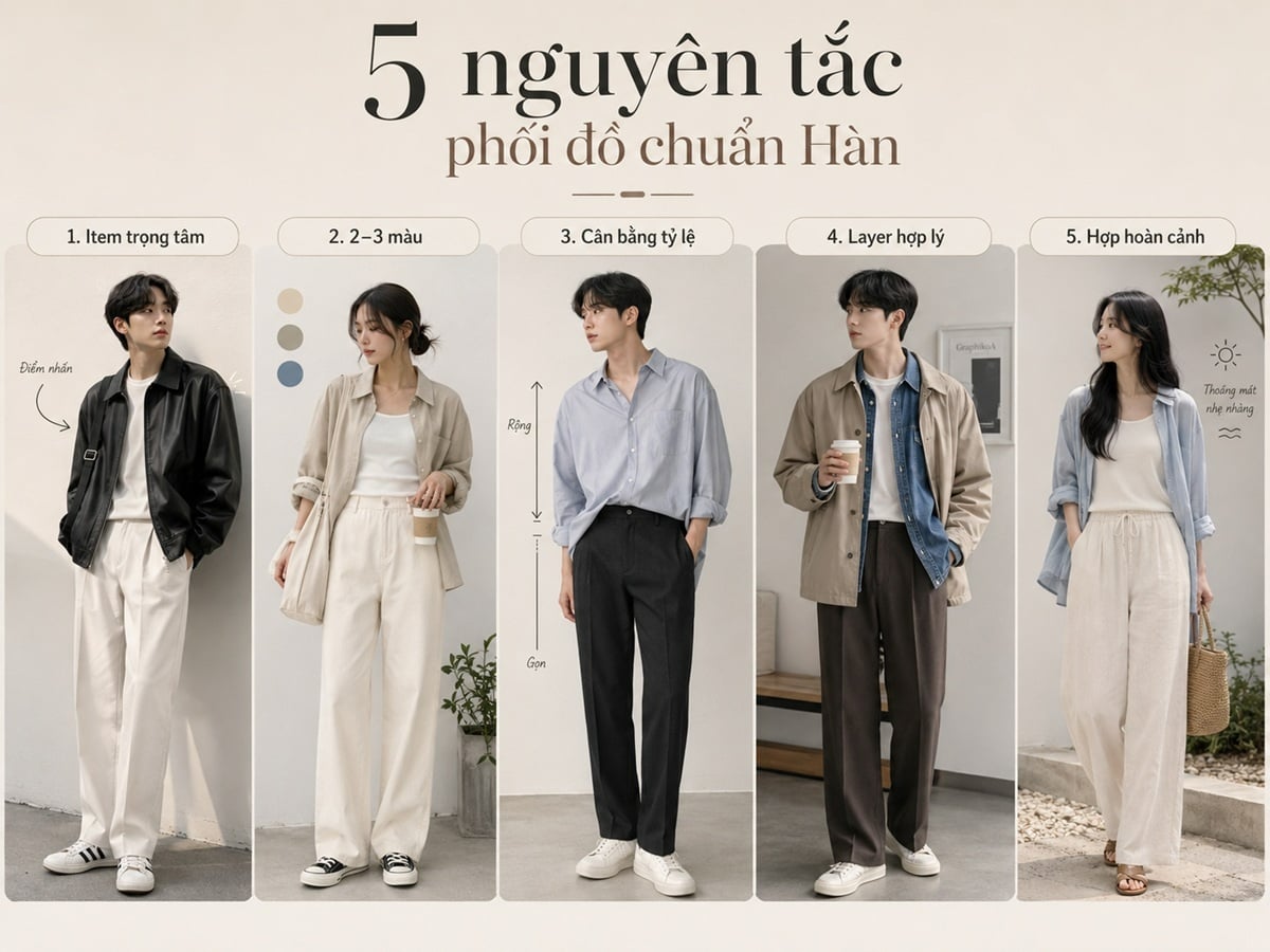 Nguyên tắc khi phối đồ Style Hàn