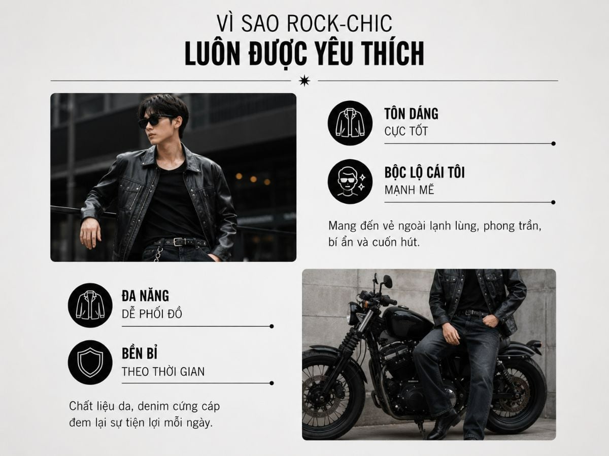 Lý do phong cách rock-chic được yêu thích
