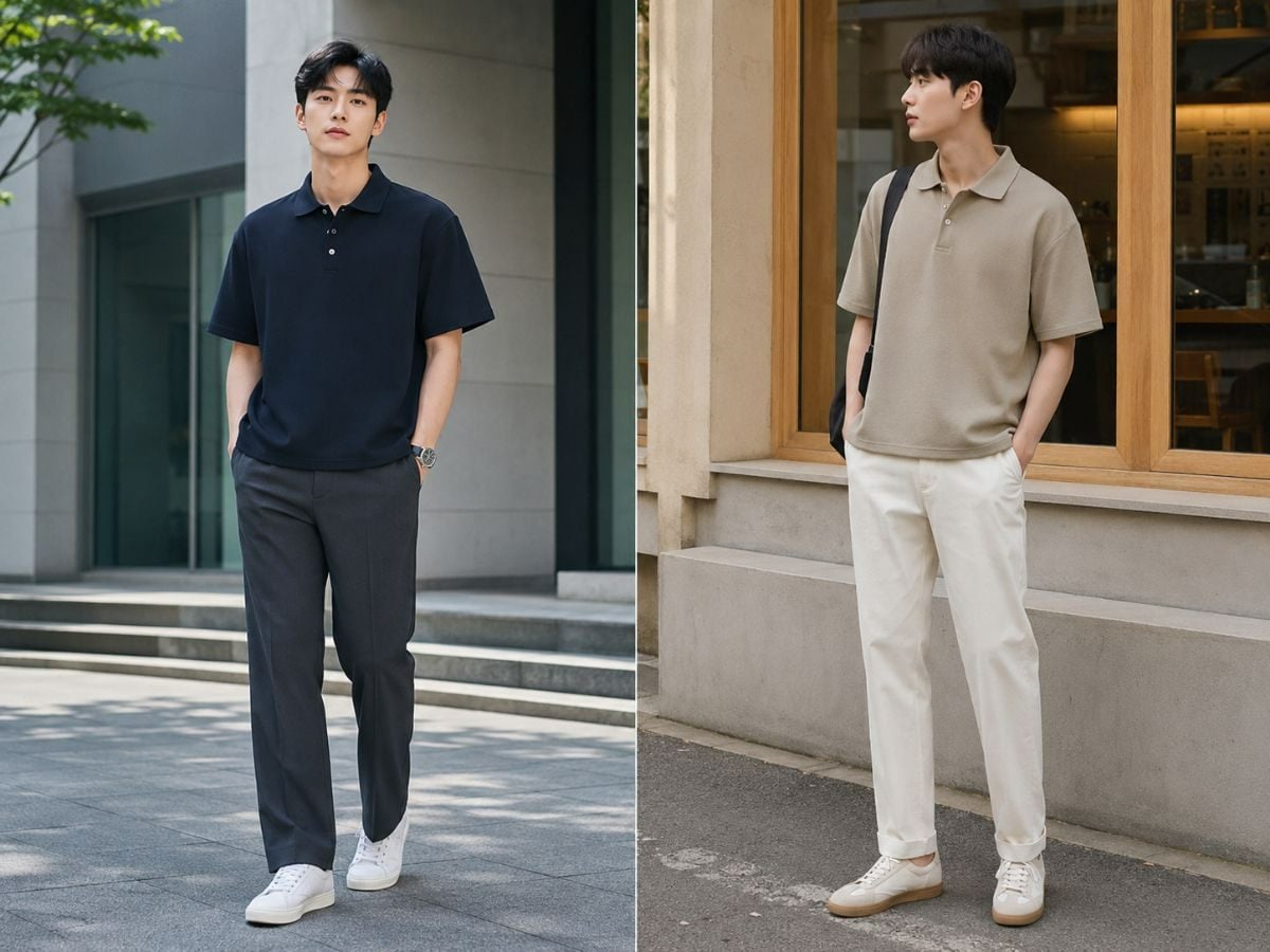 Áo polo form boxy trẻ trung nhưng vẫn lịch lãm