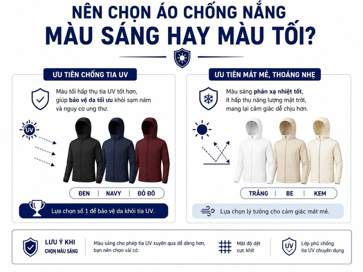 Form áo che phủ tốt giúp bảo vệ da toàn diện hơn khi ra nắng