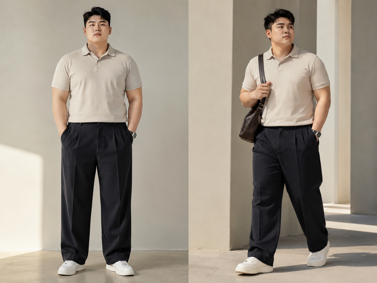 Phối đồ nam mập với quần baggy đẹp