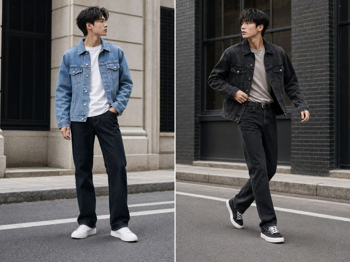 Phối đồ retro với áo khoác denim