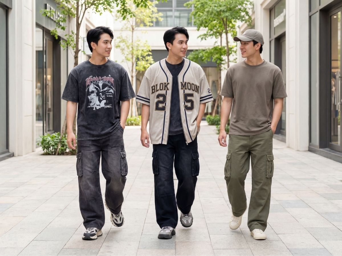 Phối đồ với quần cargo ống rộng