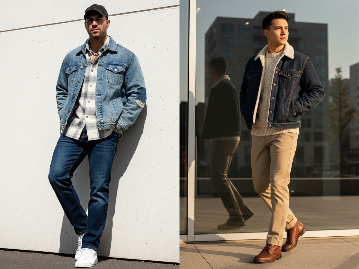 Phối đồ workwear với áo khoác denim