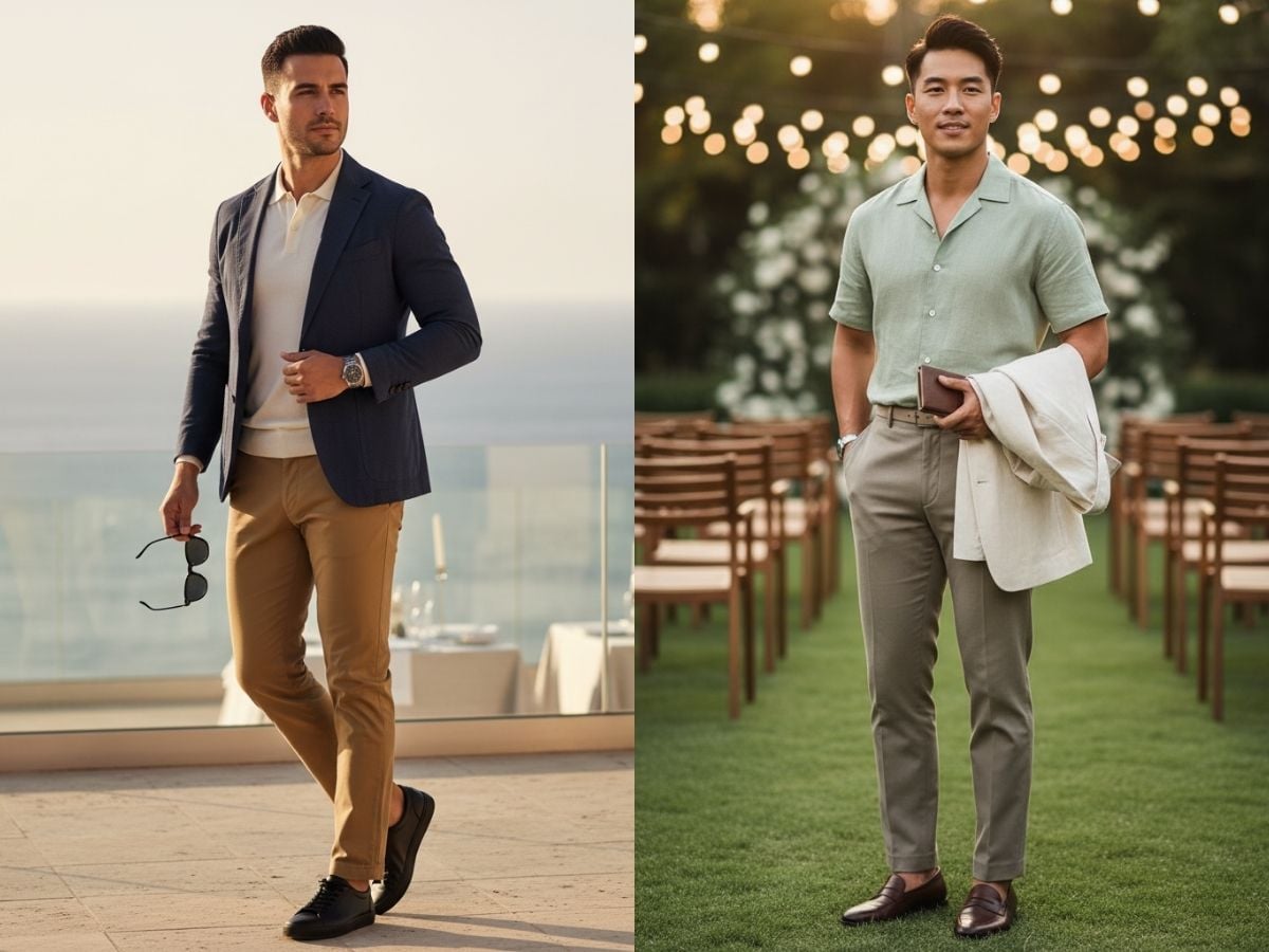 Phối outfit đám cưới ngoài trời