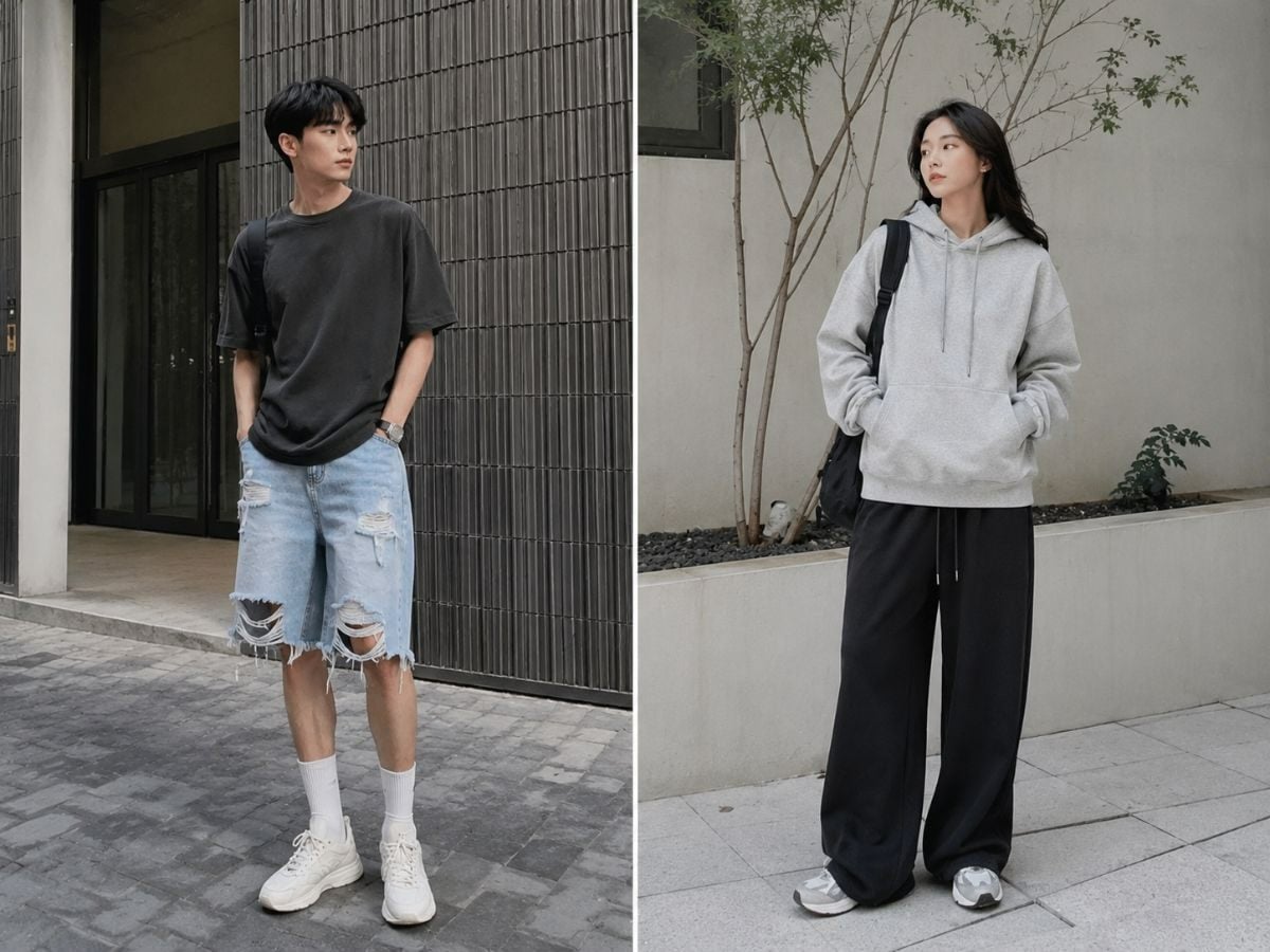 Áo oversize, hoodie và quần suông là các item phổ biến trong phong cách phi giới tính