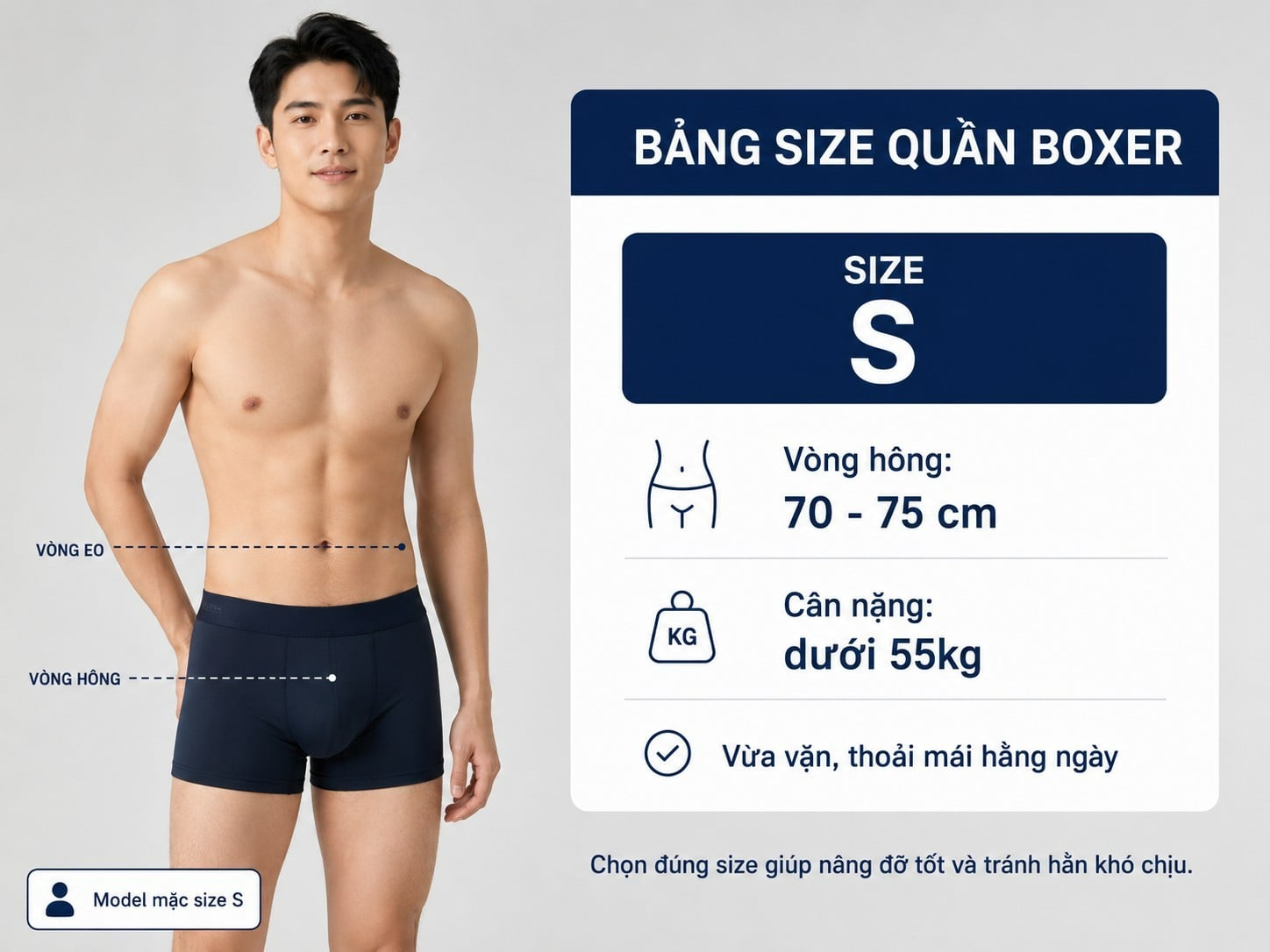 Quần boxer size S